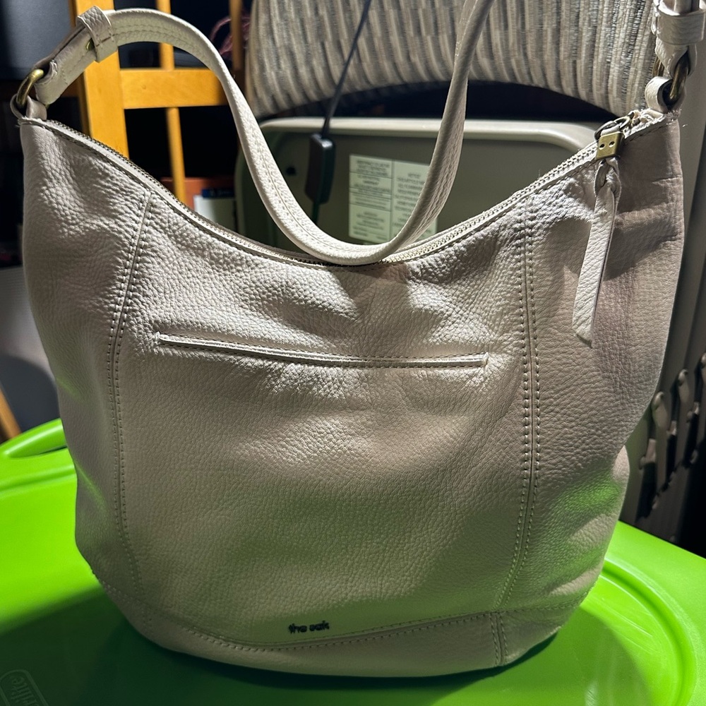 The Sak Cream Leather Hobo Bag